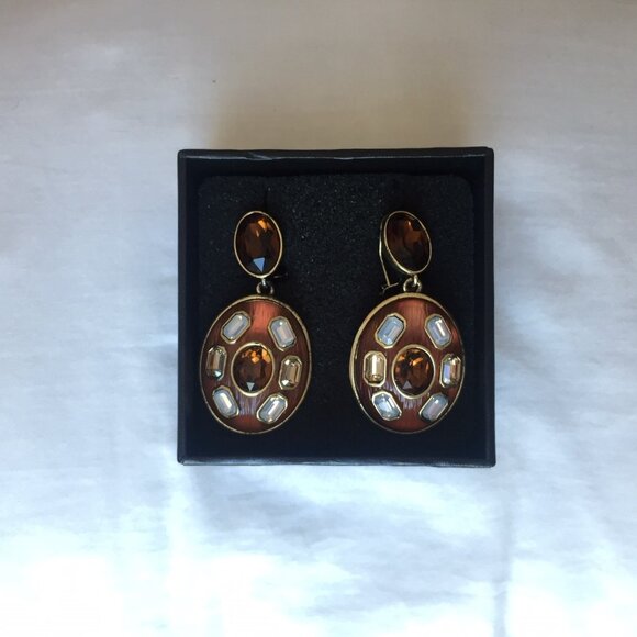 HEIDI DAUS Stunning SAY IT WITH STYLE Earrings with Oval Pendants - Picture 3 of 6